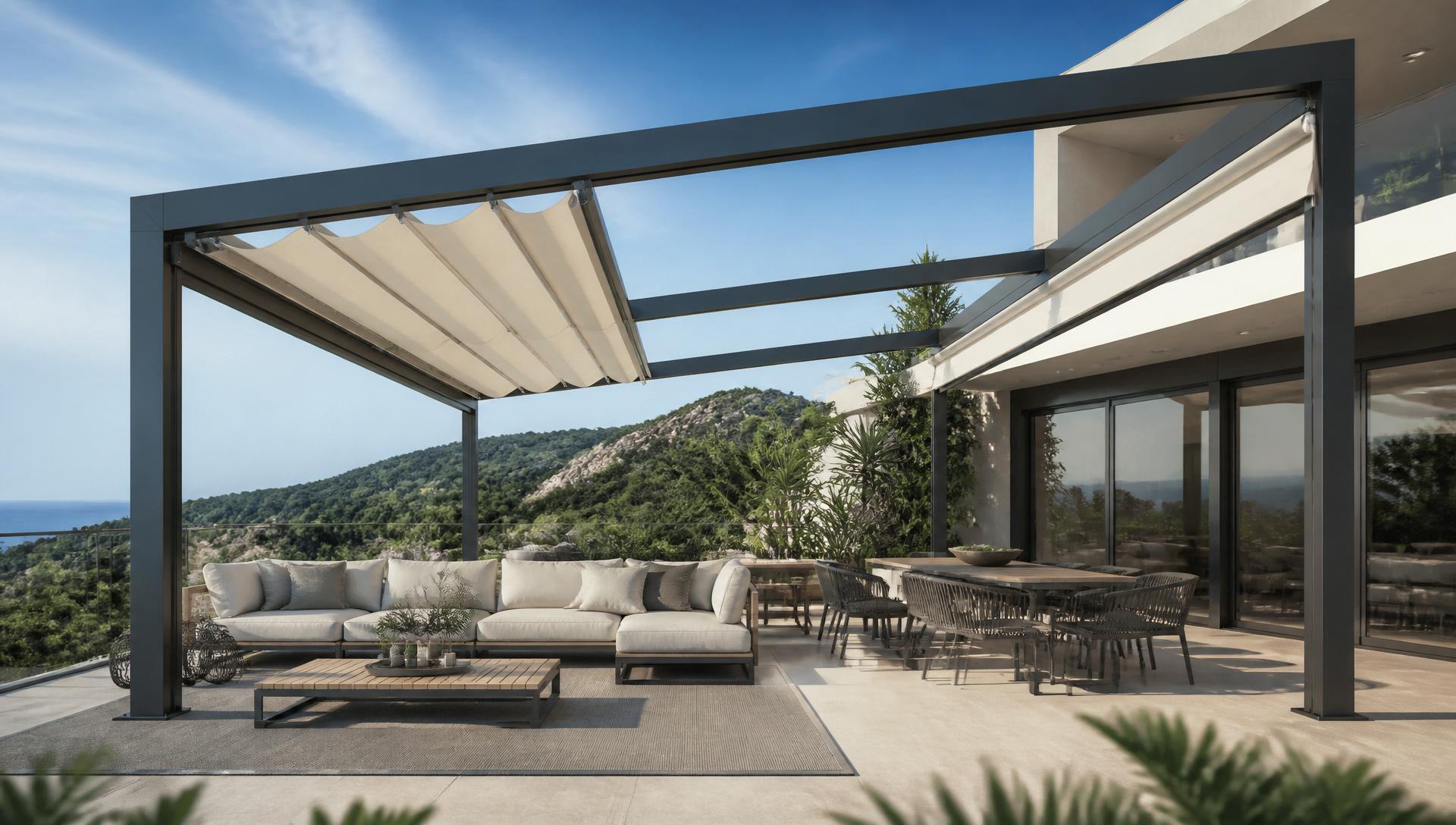 Pergola con tenda